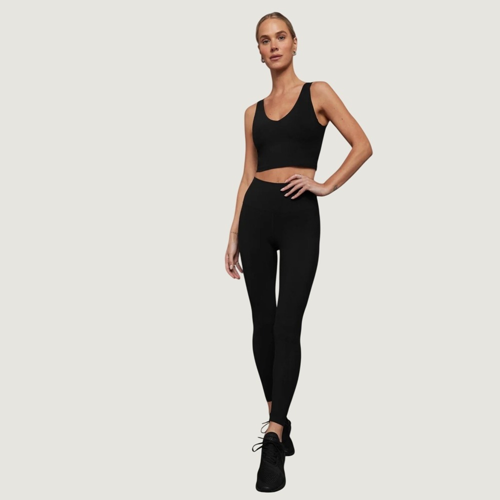 Carbon38 Womens High Waisted Activewear Leggings Black Size XS Made in USA